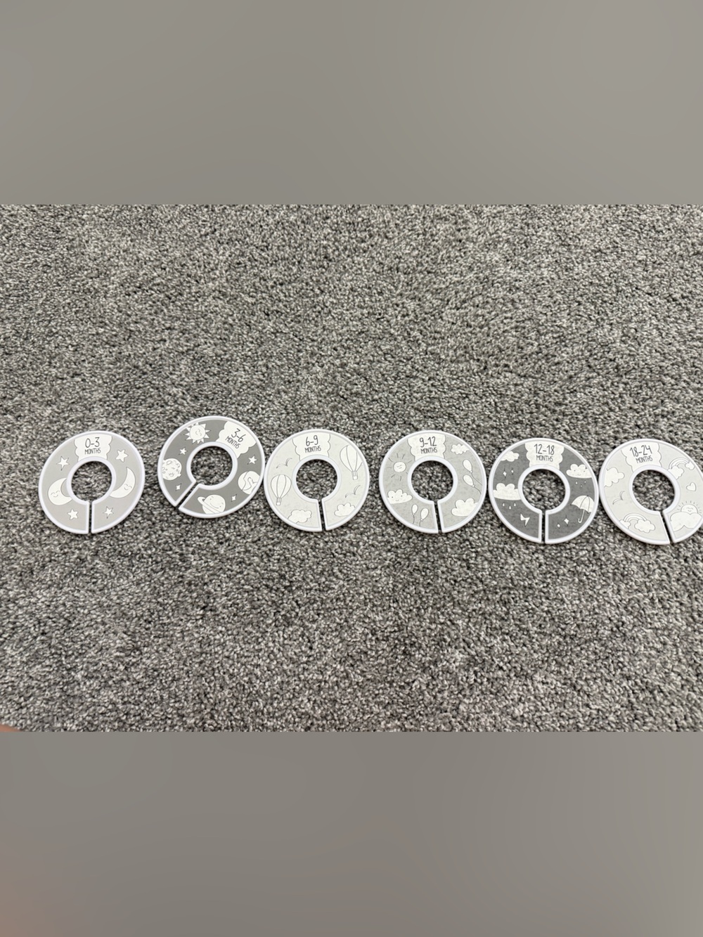 Gray and white Baby Closet Size Dividers